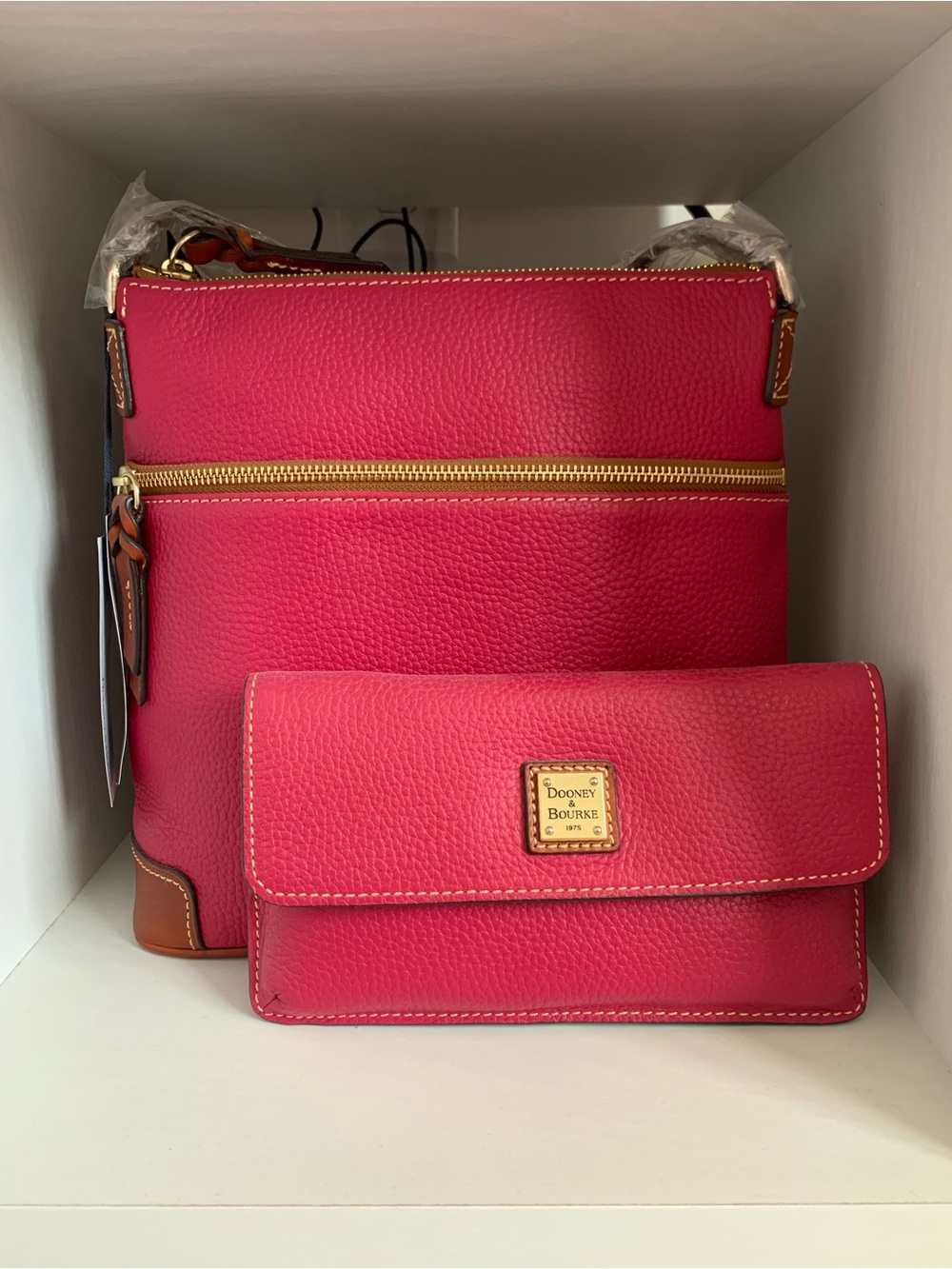 Dooney & Bourke Strawberry Pebble Leather Crossbody with Matching Wallet